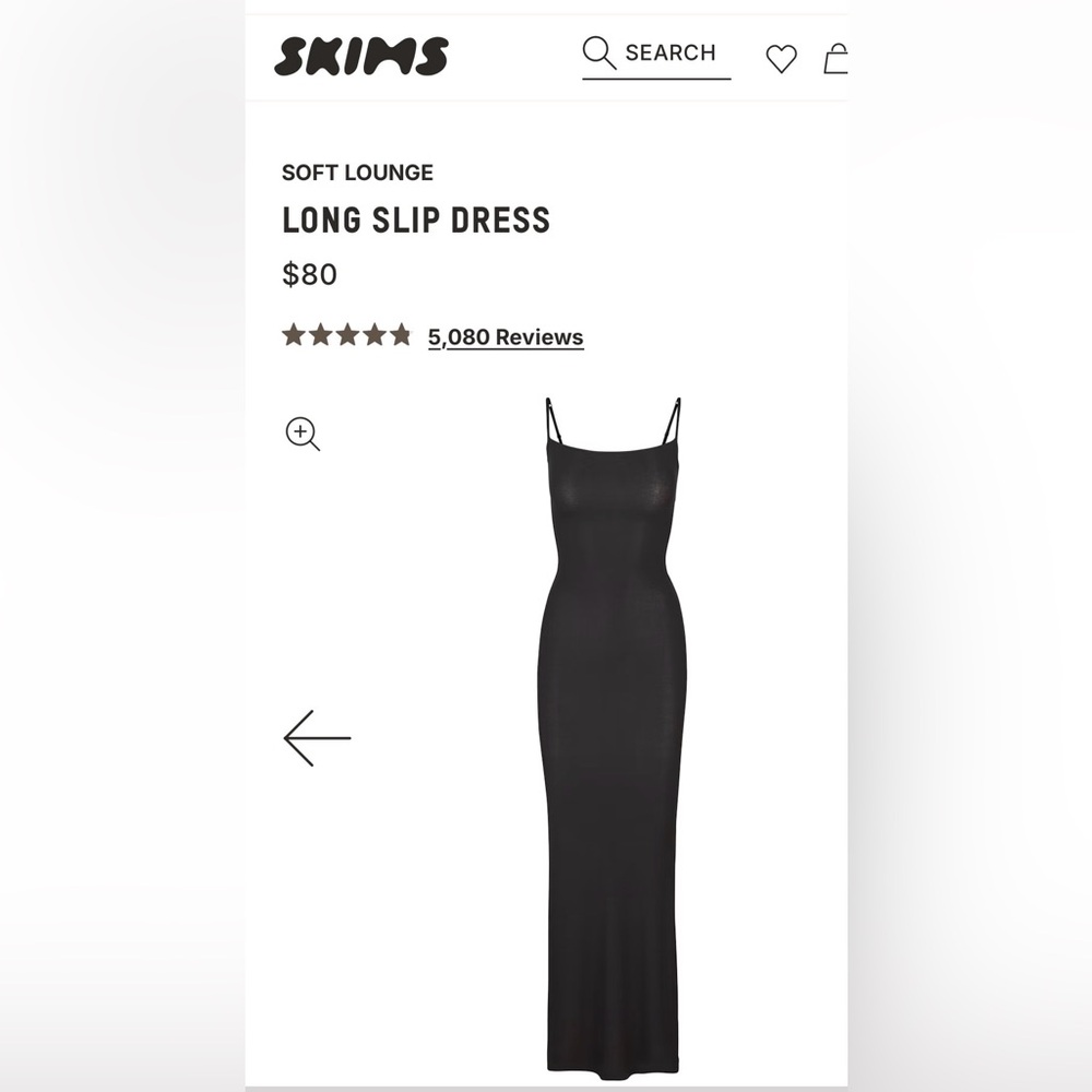 SKIMS Soft Lounge Black Maxi Dress